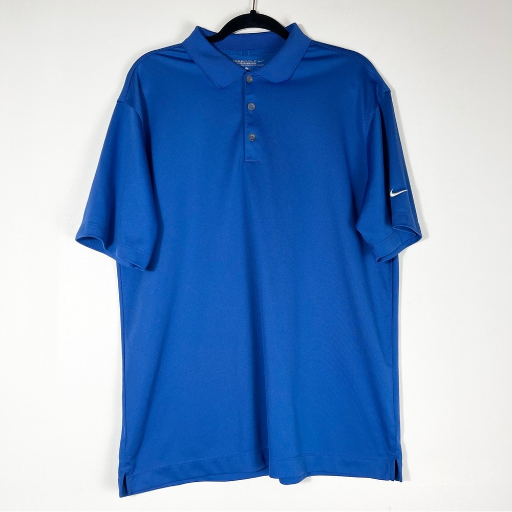 Nike Golf Tour Performance Dri-Fit Blue Polo Shirt Men's XL Short Sleeve Casual